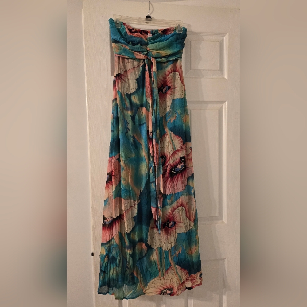 Floral Blue and Pink Women's Dress